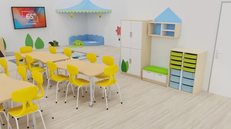Trieda v materskej škole s rohovým kútikom More